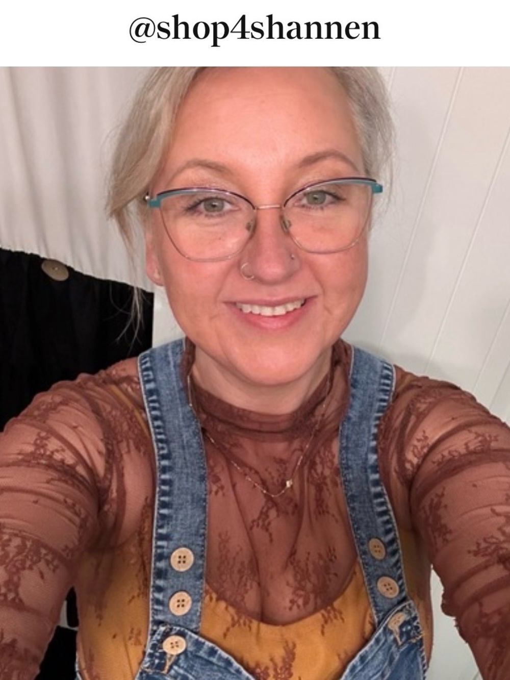 Women’s Blue Denim Overall with Brown Lace Top Layer